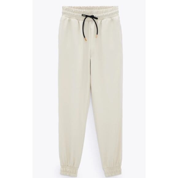 Zara 5039 Cream Womens Joggers Size Small NWT - Picture 2 of 11